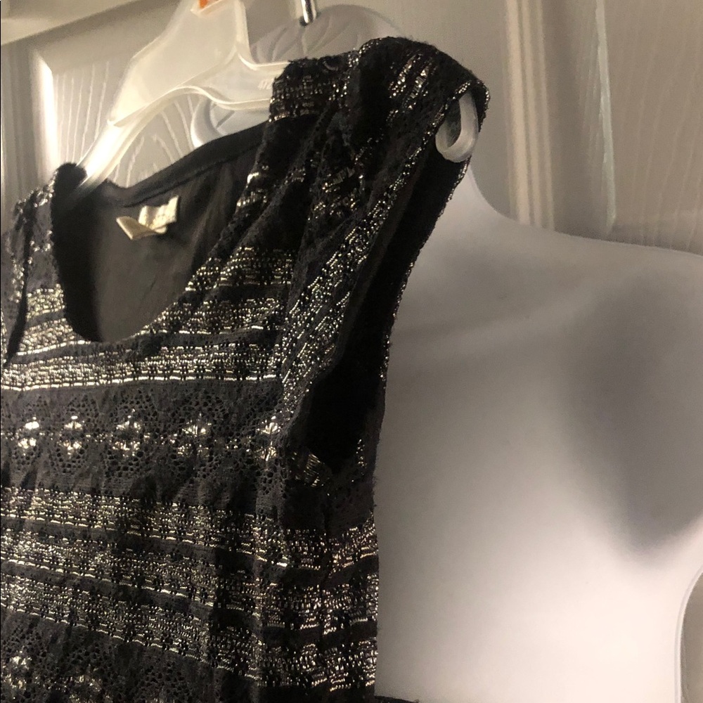 Mommy and Me Boutique Black and Silver Floral Strapless Dress - Picture 10 of 11